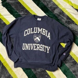 Vintage Champion Navy Columbia University Crewneck Sweatshirt Size M